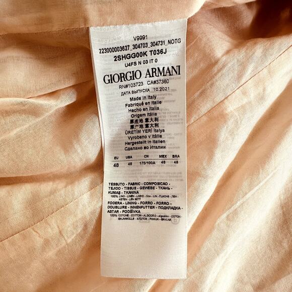 Giorgio Armani Ladies Linen Double Breasted IT 48 US 12 Blazer Blush Pink - Picture 9 of 14